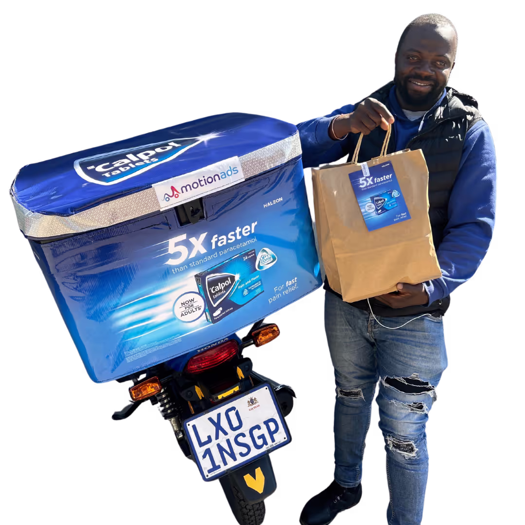 Unique outdoor advertising branded delivery bikes