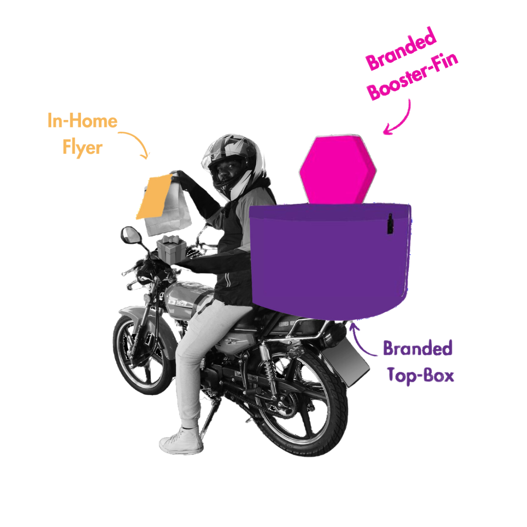 Unique outdoor advertising branded delivery bikes