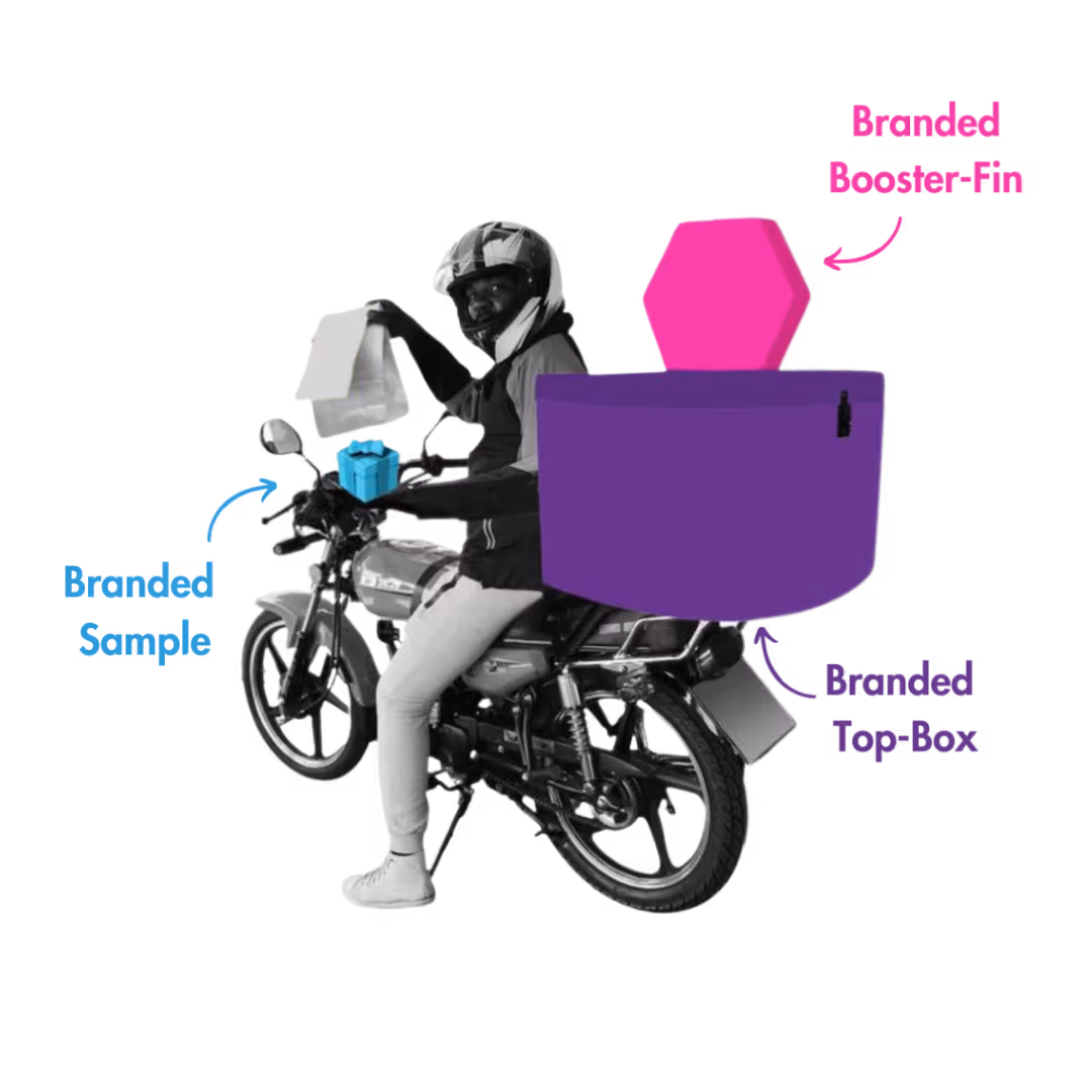 Unique outdoor advertising branded delivery bikes