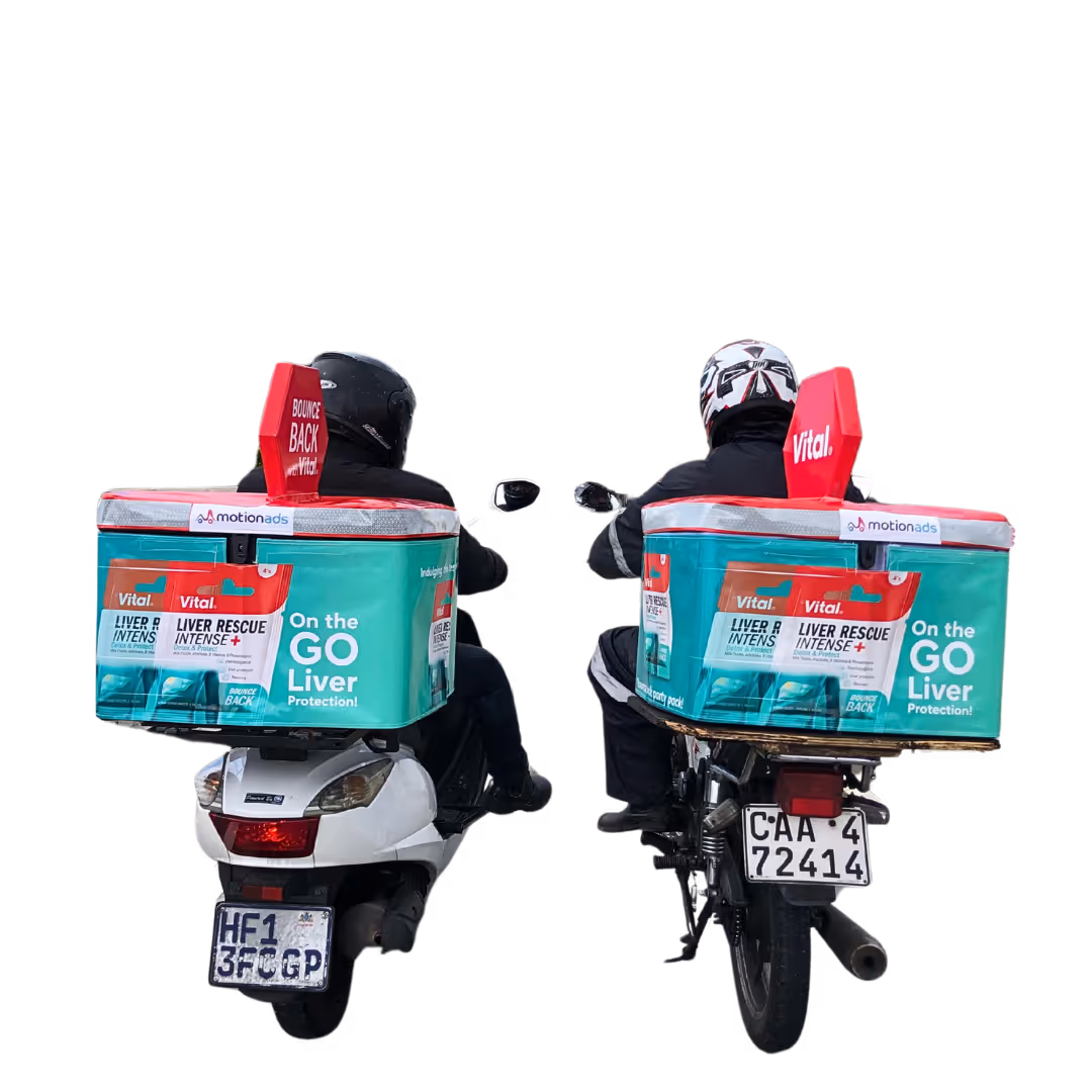 Unique outdoor advertising branded delivery bikes