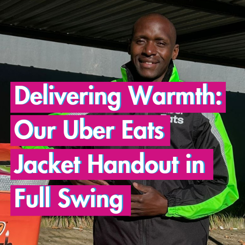 Delivering Warmth: Our Uber Eats Jacket Handout in Full Swing