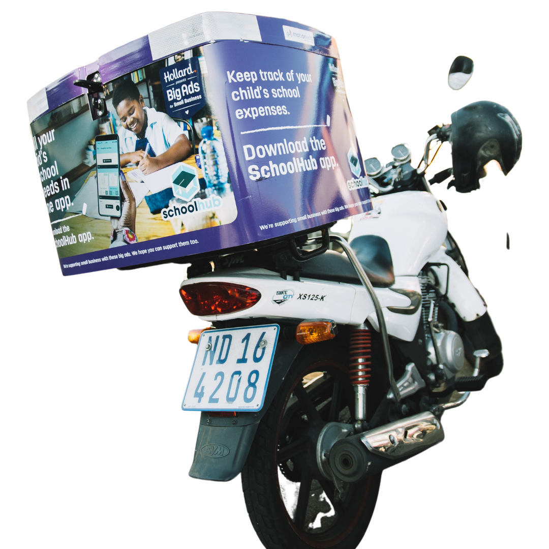 Unique outdoor advertising branded delivery bikes