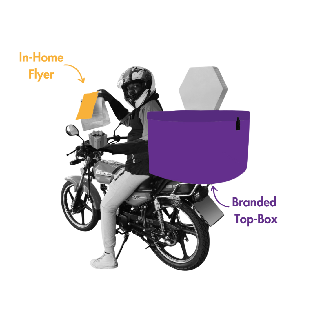 Unique outdoor advertising branded delivery bikes