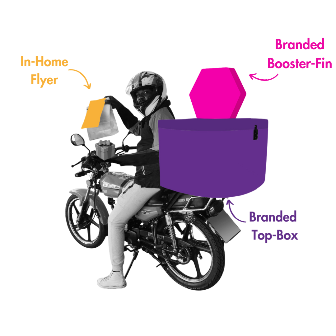 Unique outdoor advertising branded delivery bikes