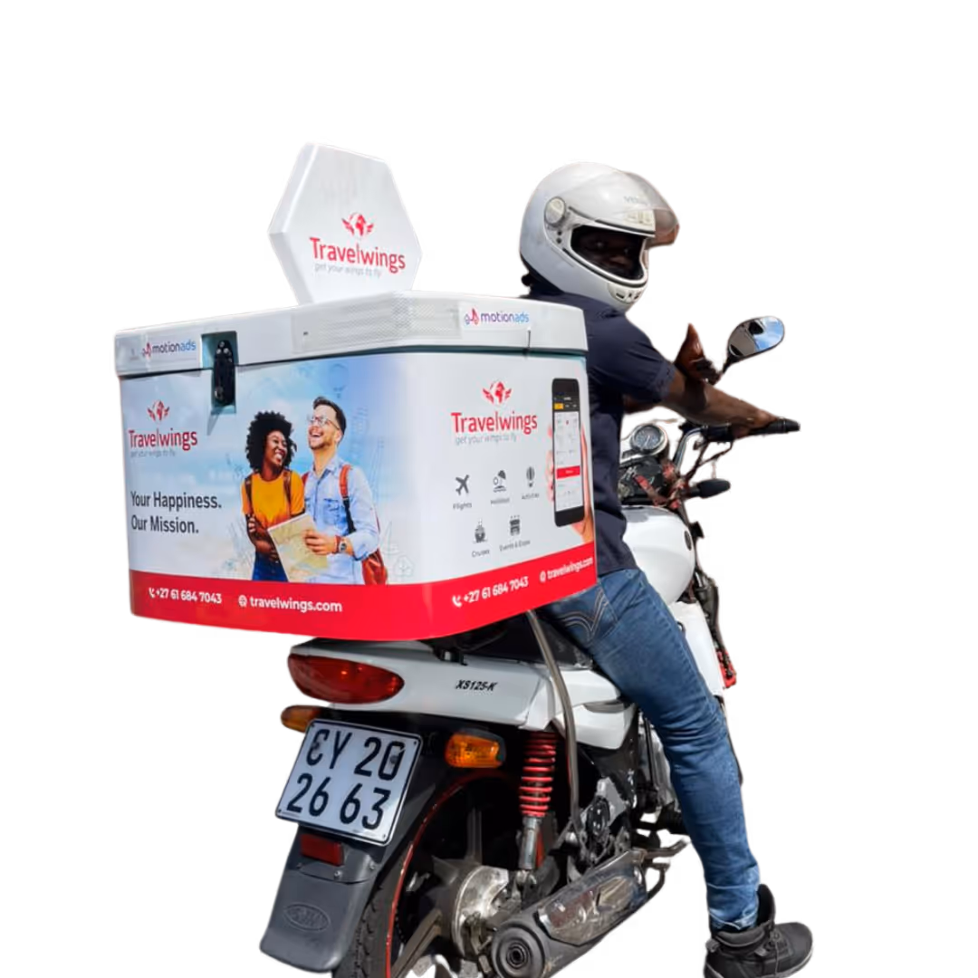Unique outdoor advertising branded delivery bikes