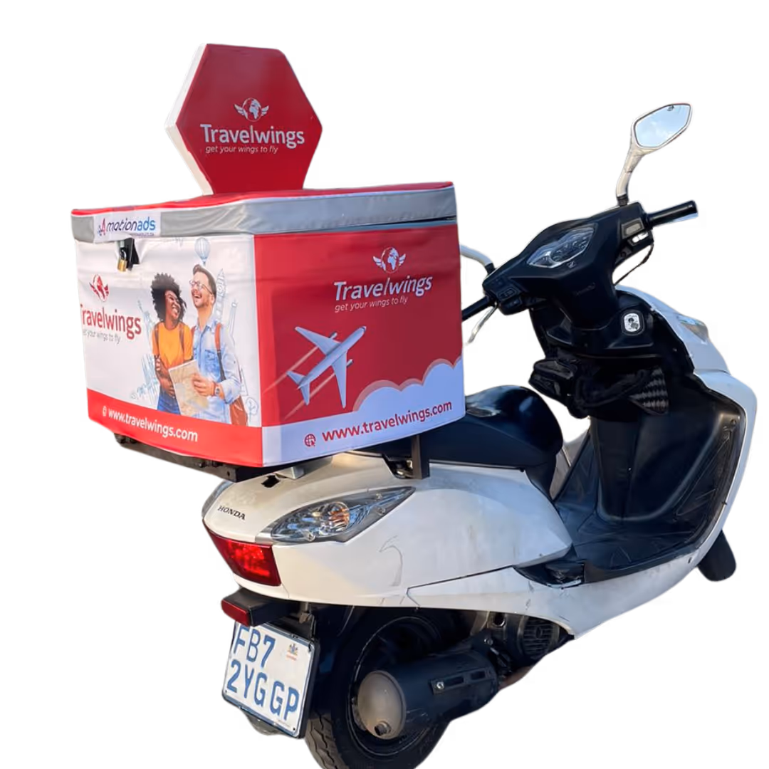 Unique outdoor advertising branded delivery bikes