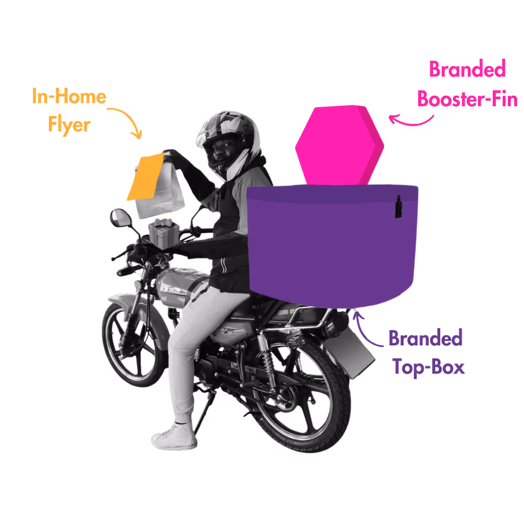 Unique outdoor advertising branded delivery bikes