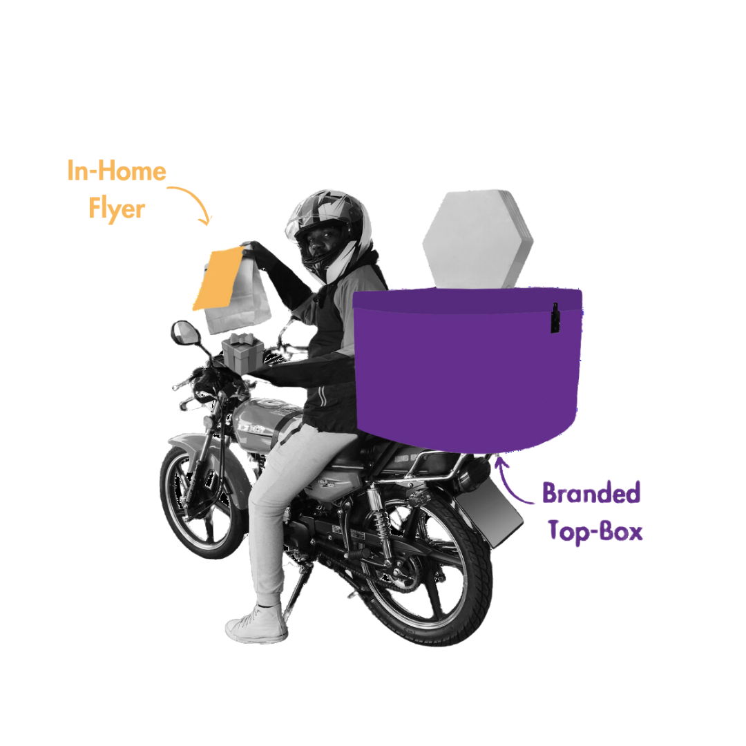 Unique outdoor advertising branded delivery bikes