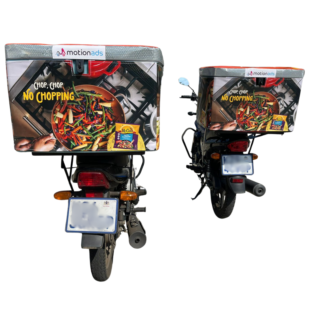 Unique outdoor advertising branded delivery bikes