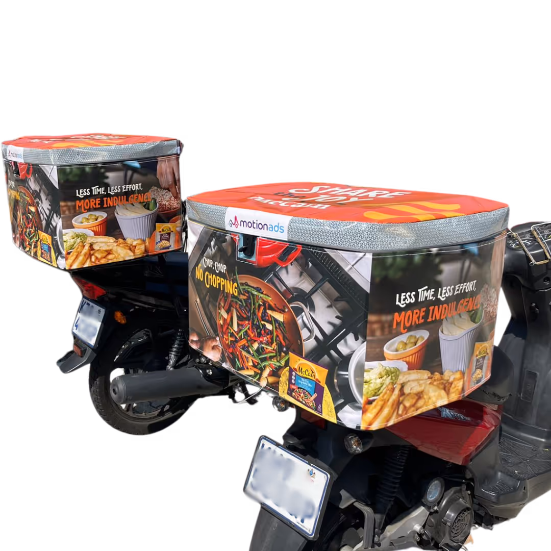 Unique outdoor advertising branded delivery bikes