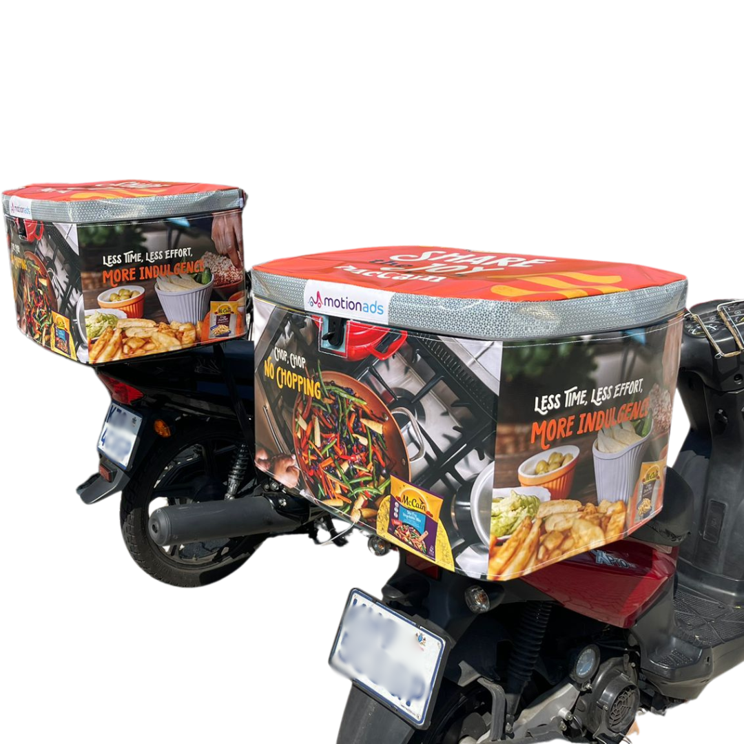 Unique outdoor advertising branded delivery bikes