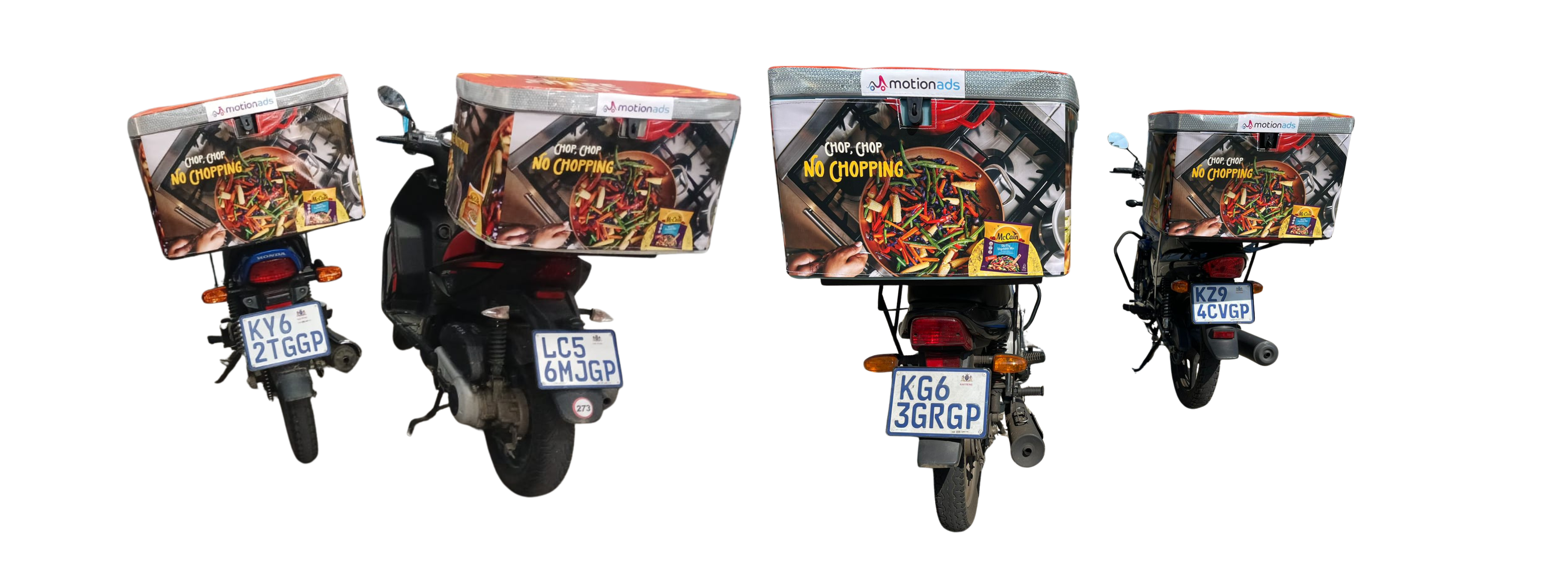 Unique outdoor advertising branded delivery bikes