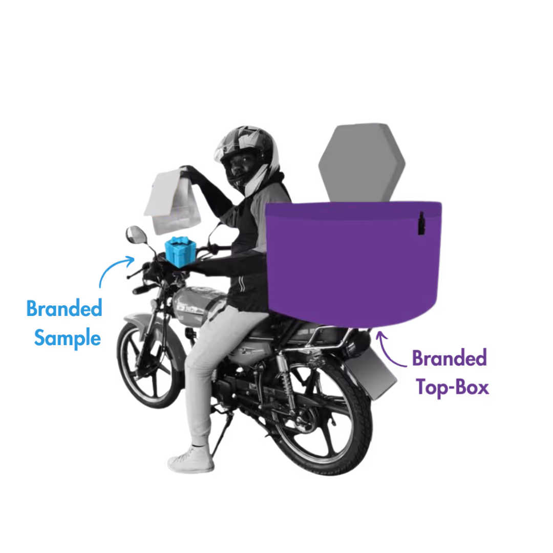 Unique outdoor advertising branded delivery bikes