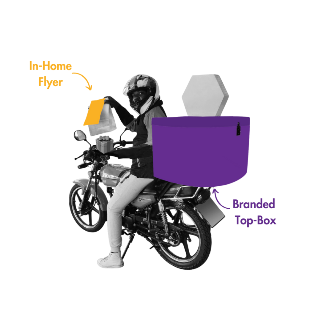 Unique outdoor advertising branded delivery bikes