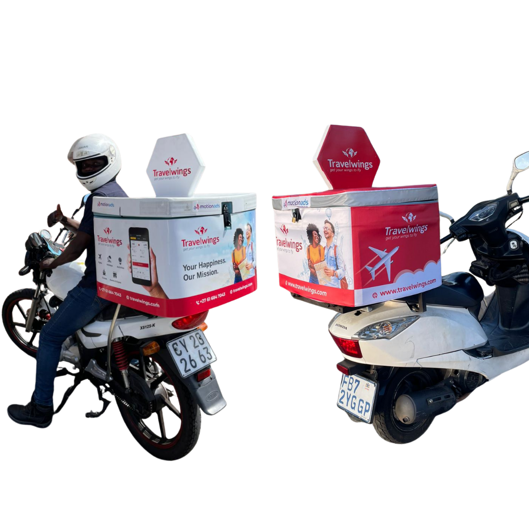 Unique outdoor advertising branded delivery bikes