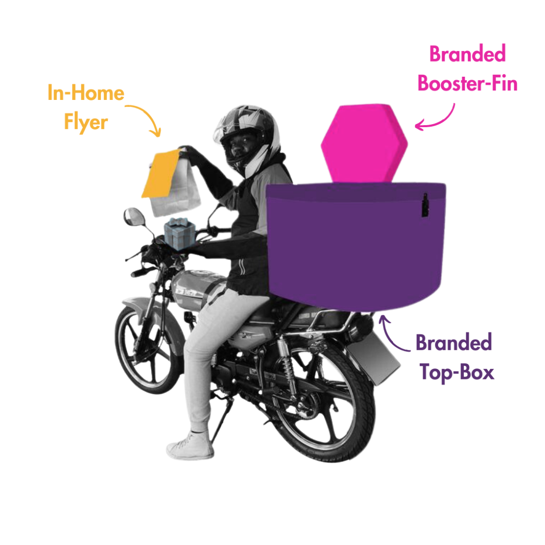 Unique outdoor advertising branded delivery bikes