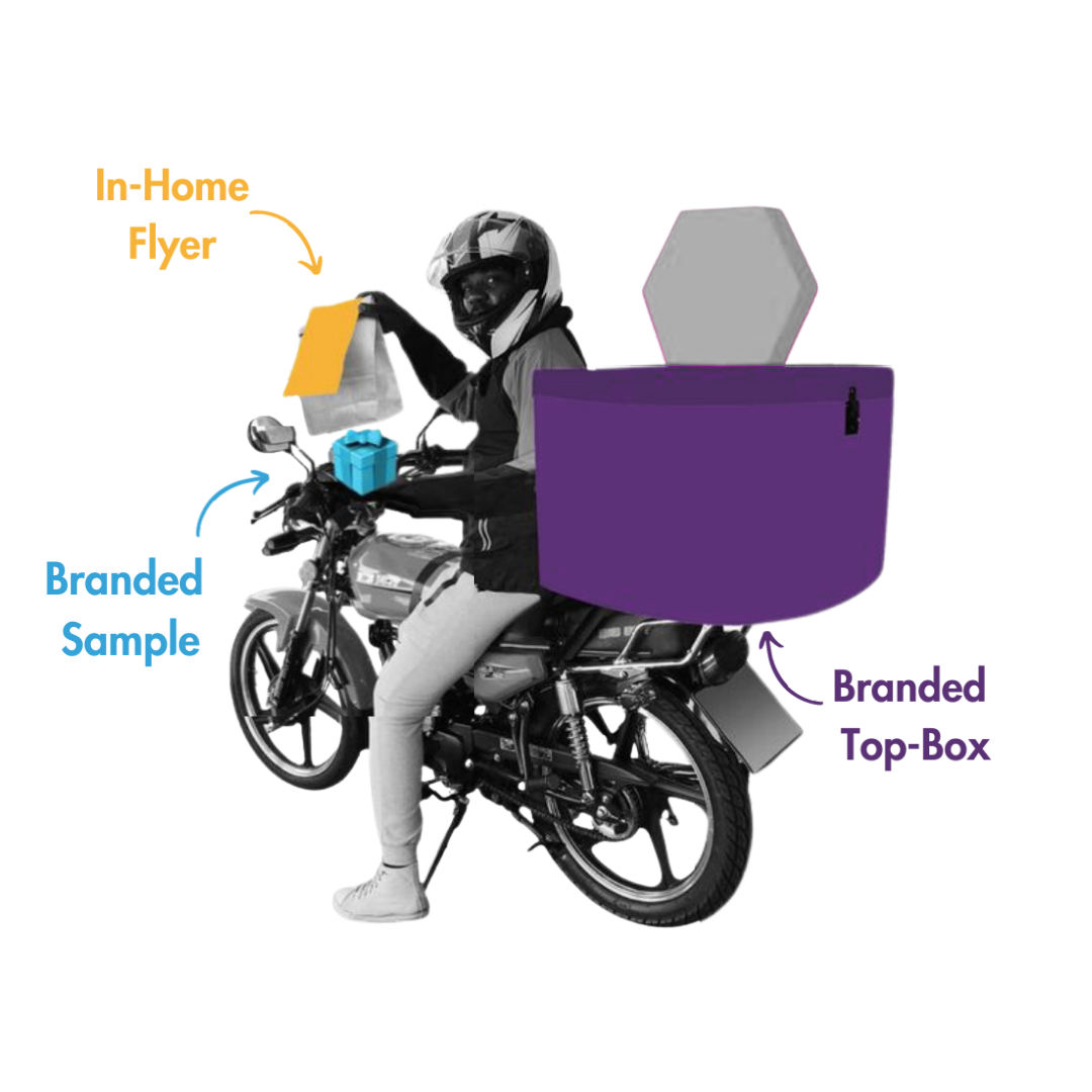 Unique outdoor advertising branded delivery bikes