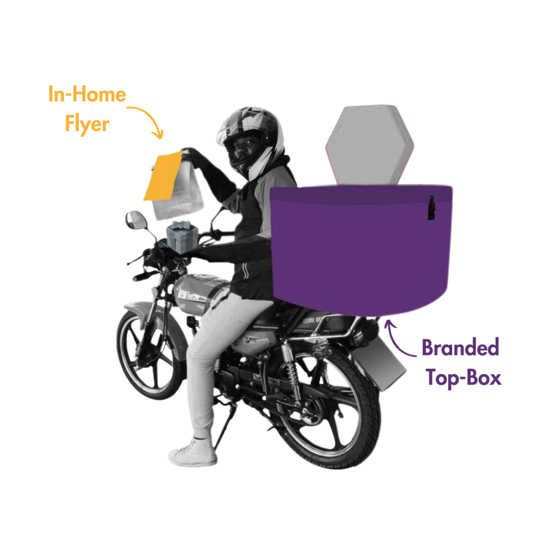 Unique outdoor advertising branded delivery bikes