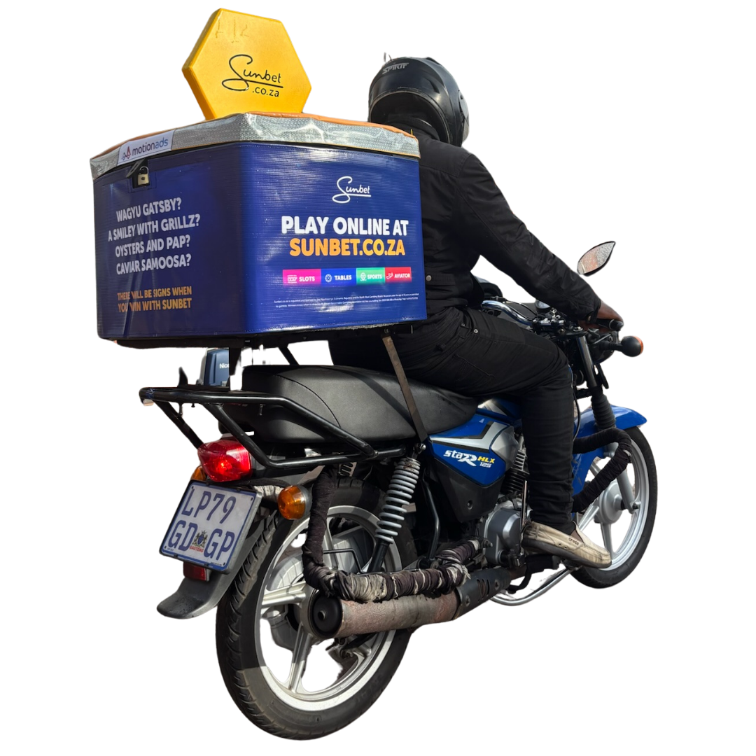 Unique outdoor advertising branded delivery bikes