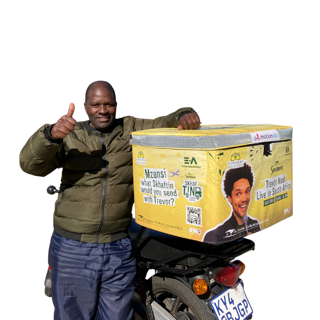 Unique outdoor advertising branded delivery bikes