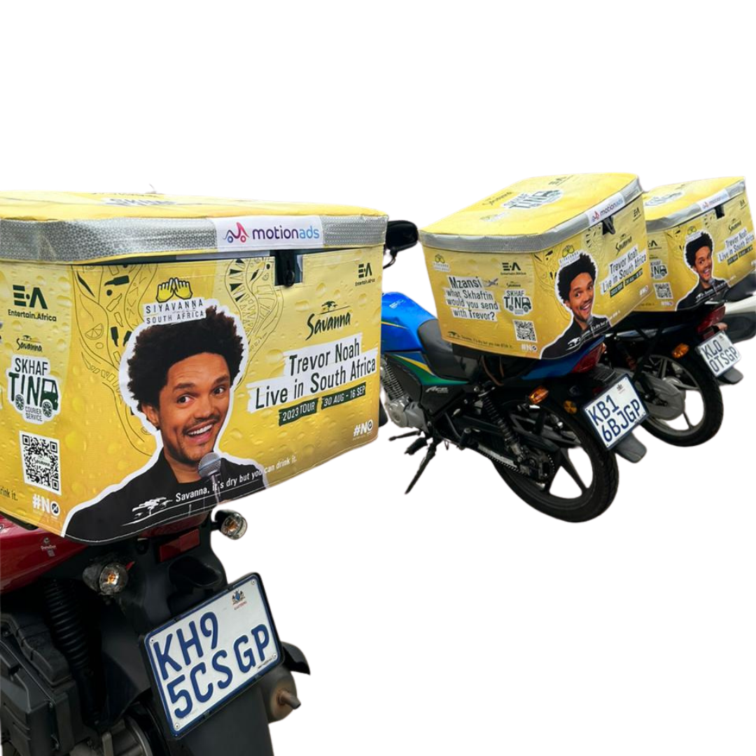 Unique outdoor advertising branded delivery bikes