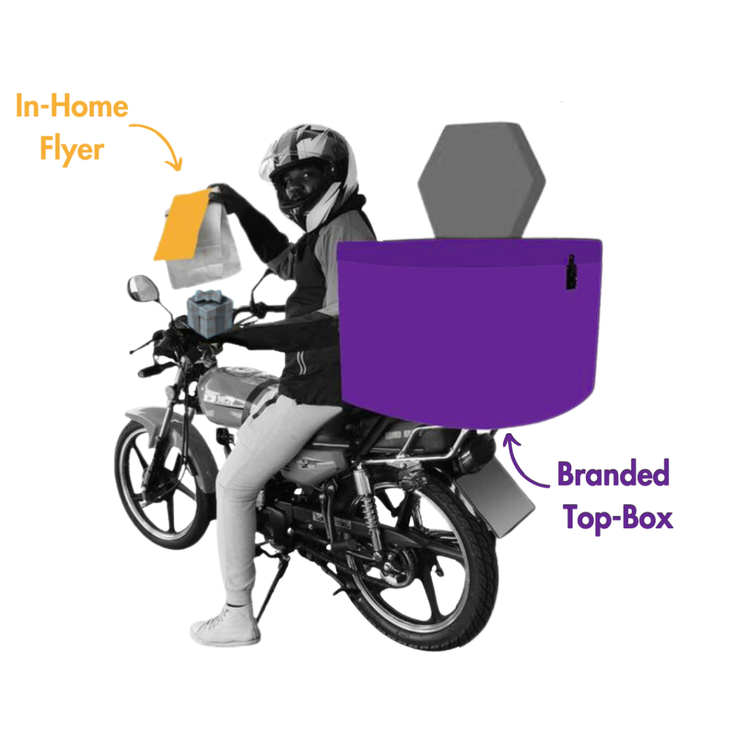 Unique outdoor advertising branded delivery bikes
