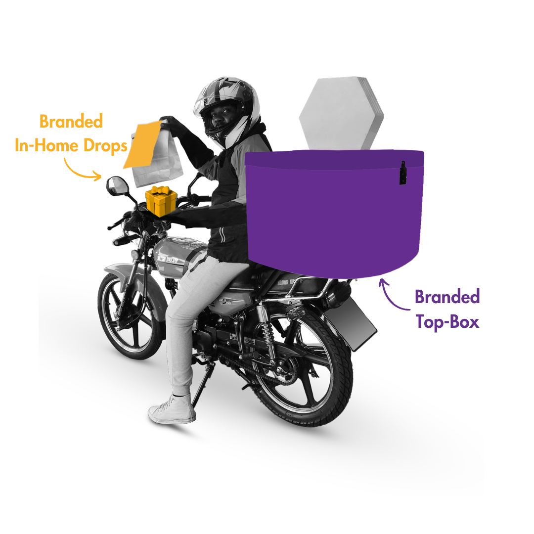 Unique outdoor advertising branded delivery bikes