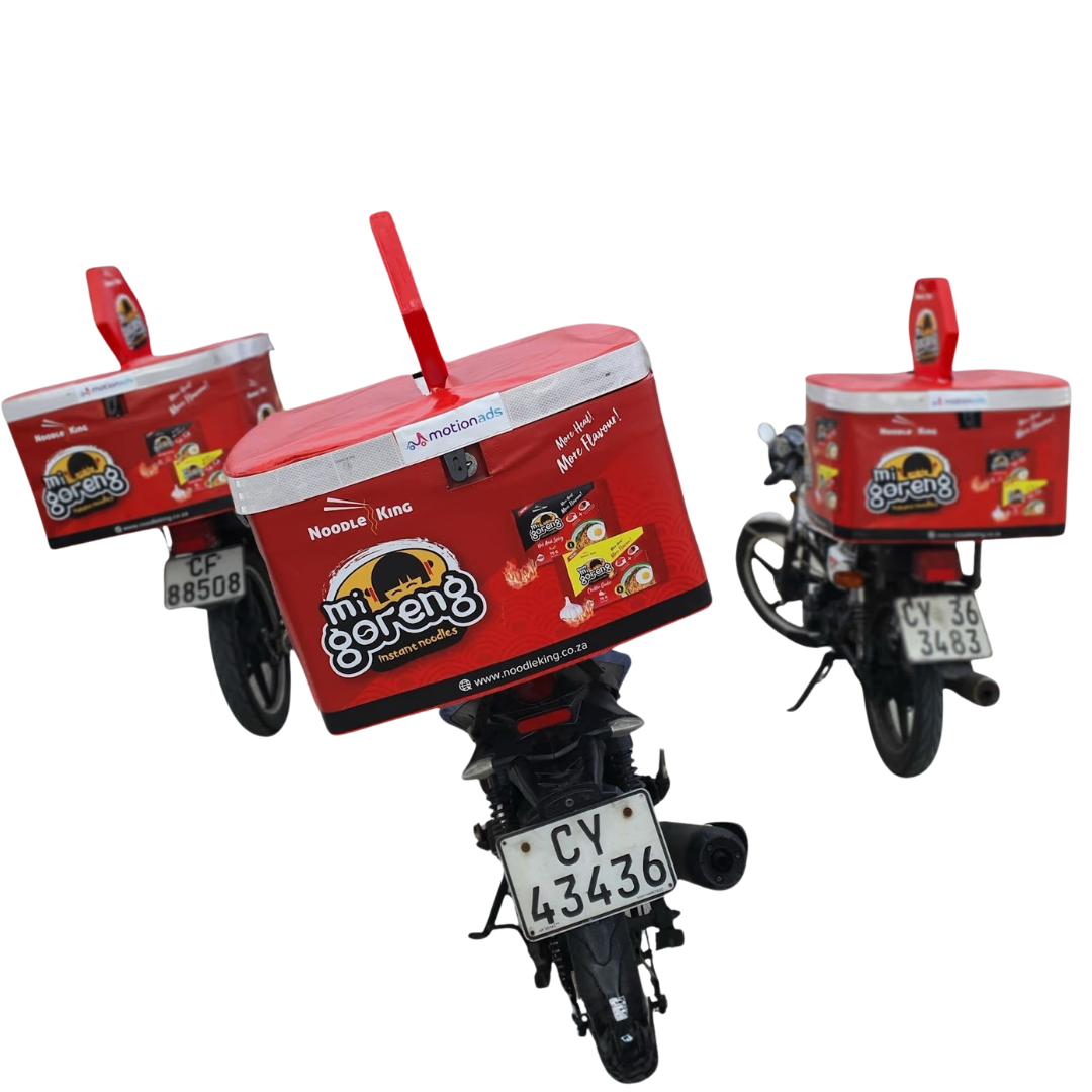 Unique outdoor advertising branded delivery bikes