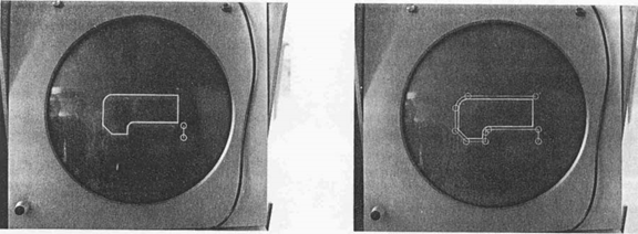 Lockheed-Georgia NC Example Showing Initial Part on Left and Tool Path on Right