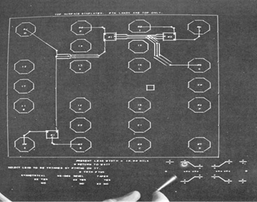 Display of Hybrid Circuit Layout Showing Actual Width Interconnections