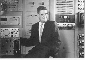 Dick MacNeal at Console of Analog Computer in 1960