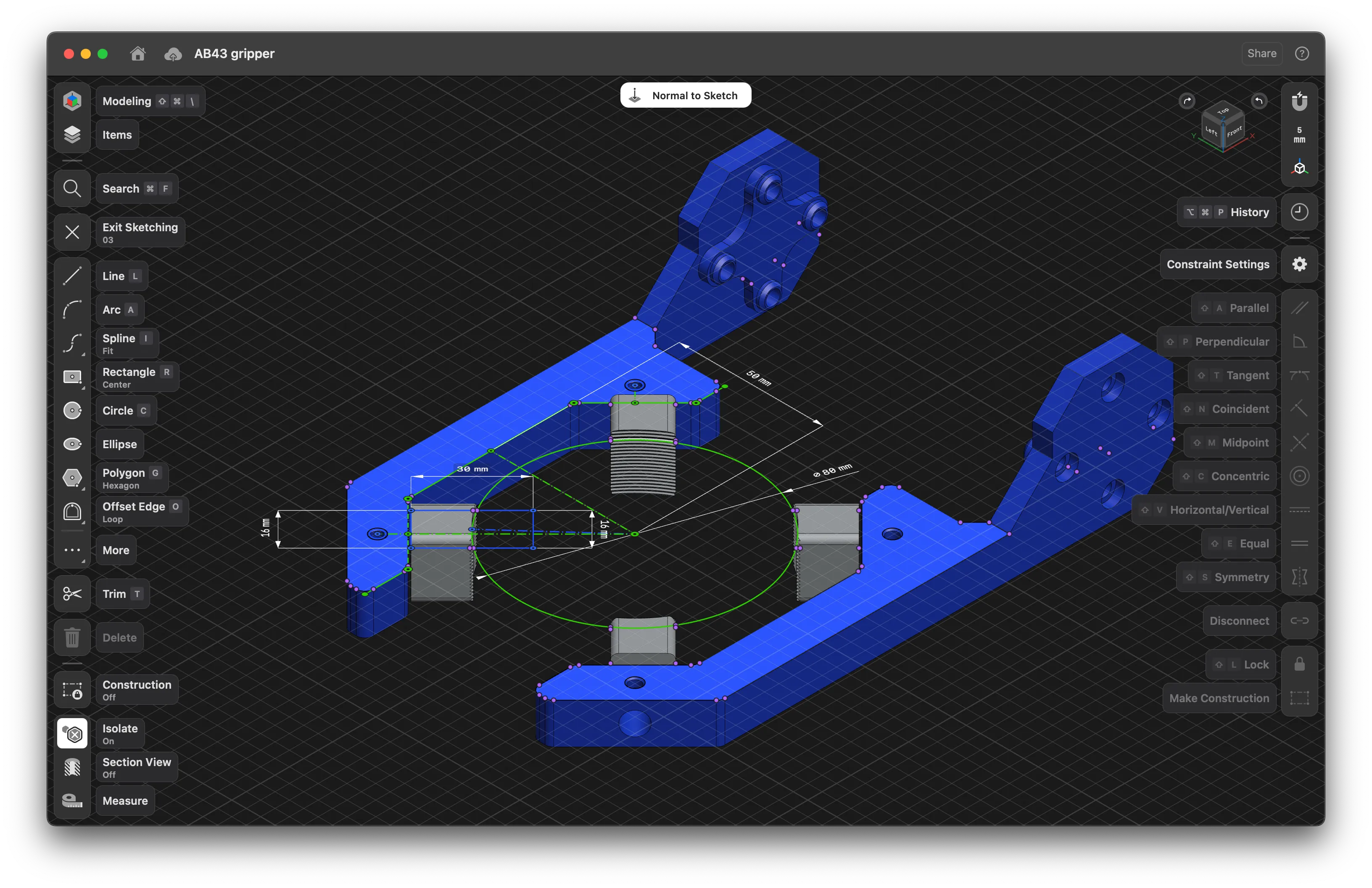 Shapr3D in a desktop window