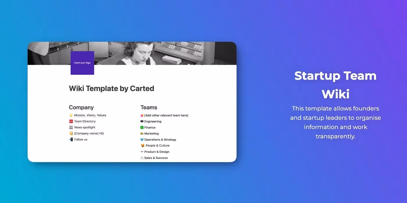 Aesthetic Notion Templates - Startup Team Wiki