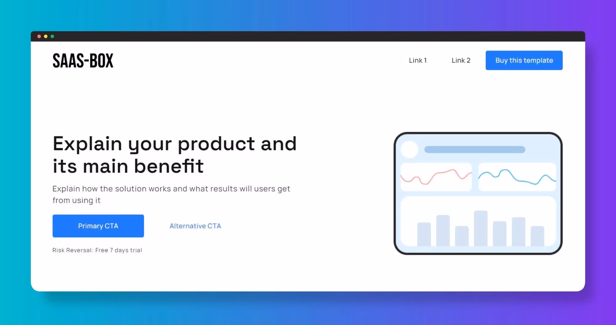 Carrd templates - Type 2 for SaaS Landing Page
