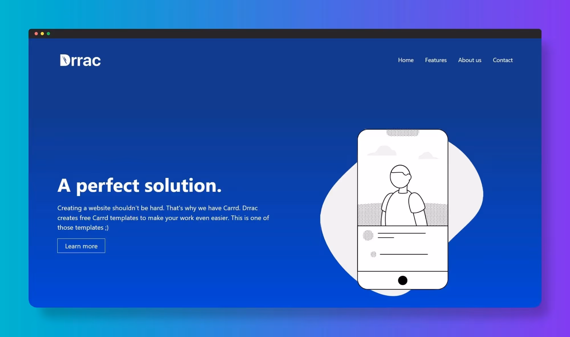 Carrd templates - Type 5 for SaaS Landing Page