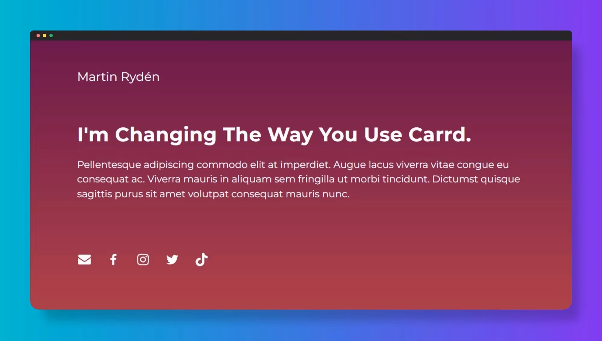 Carrd Template - Type 3 for Personal Portfolio Website