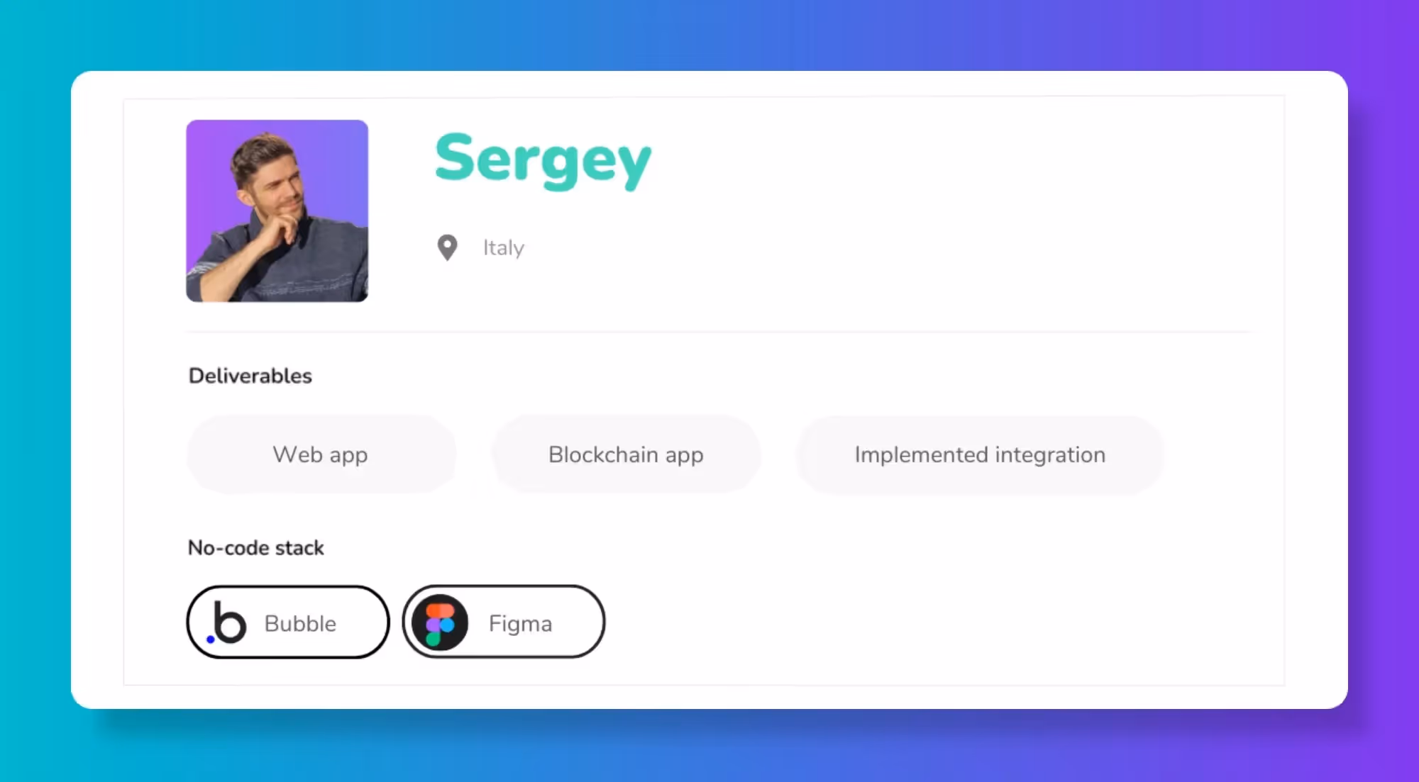 Bubble Developers - Sergey