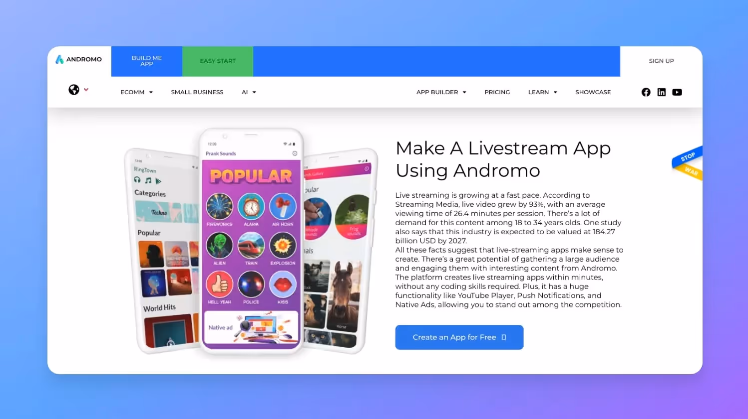 Video Streaming App Builders - Andromo