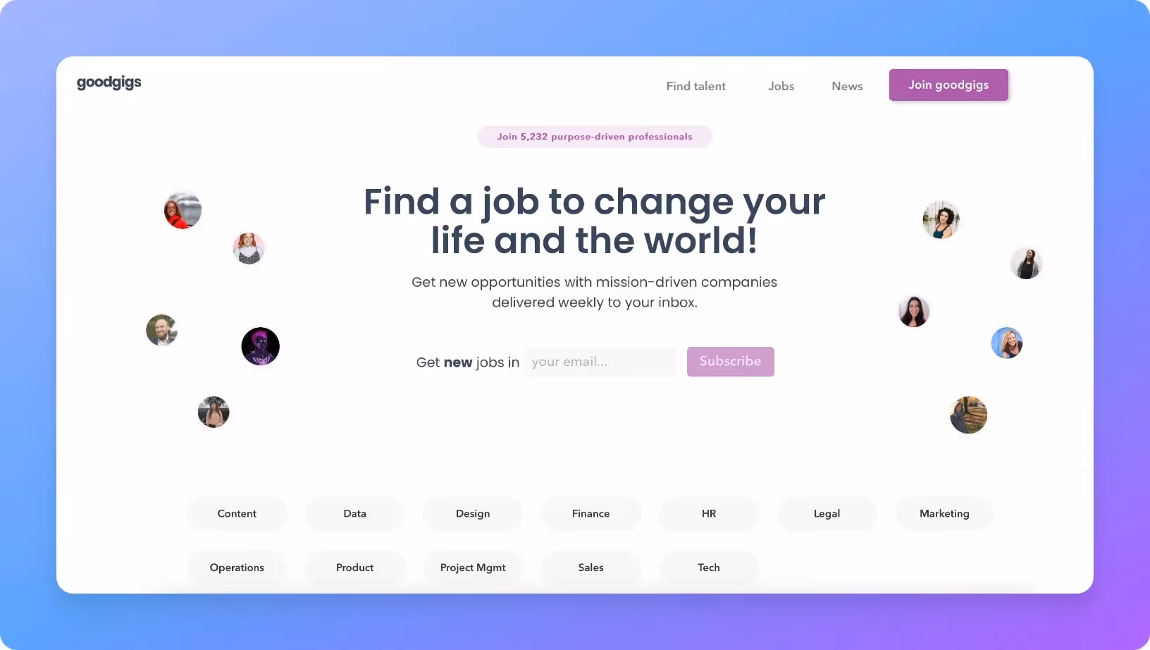 Bubble App Examples - GoodGigs