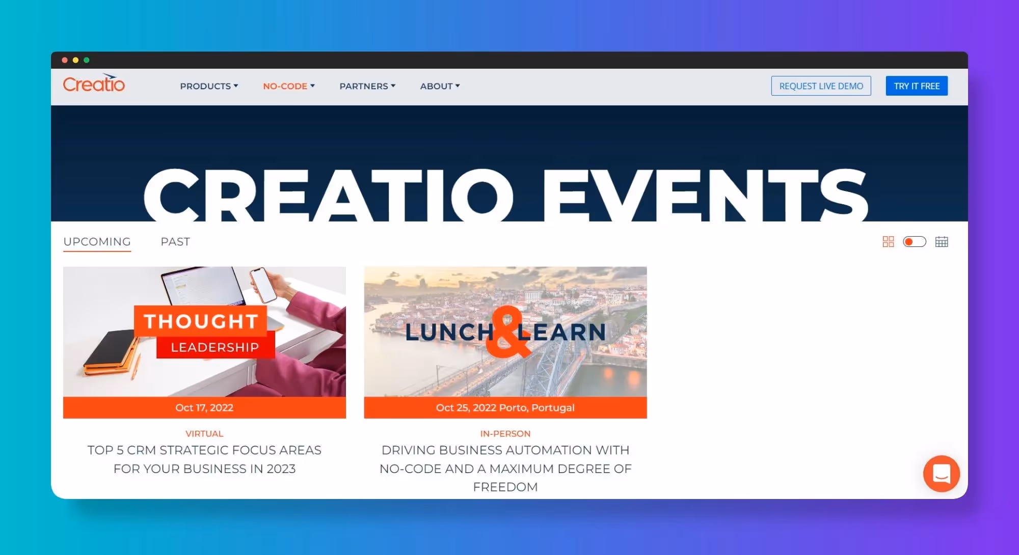 No Code Conferences - Creatio's Low-Code No-Code Events