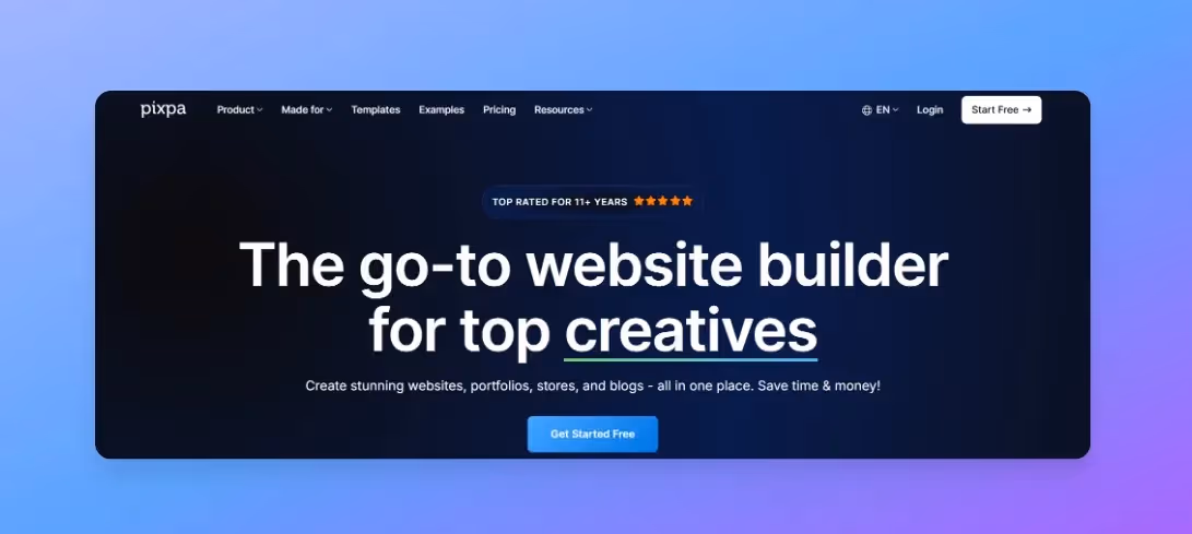 Best Website Builders - Pixpa