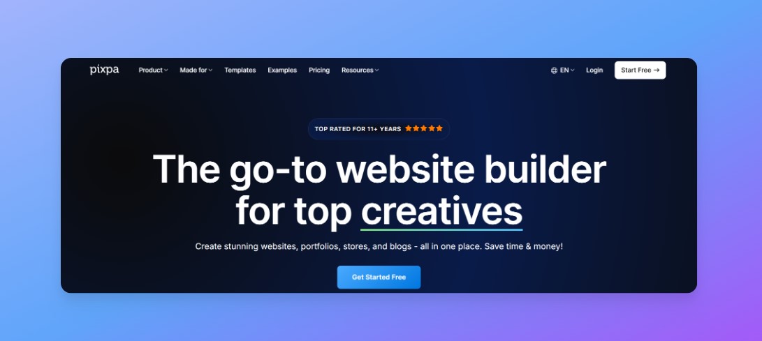Best Website Builders - Pixpa