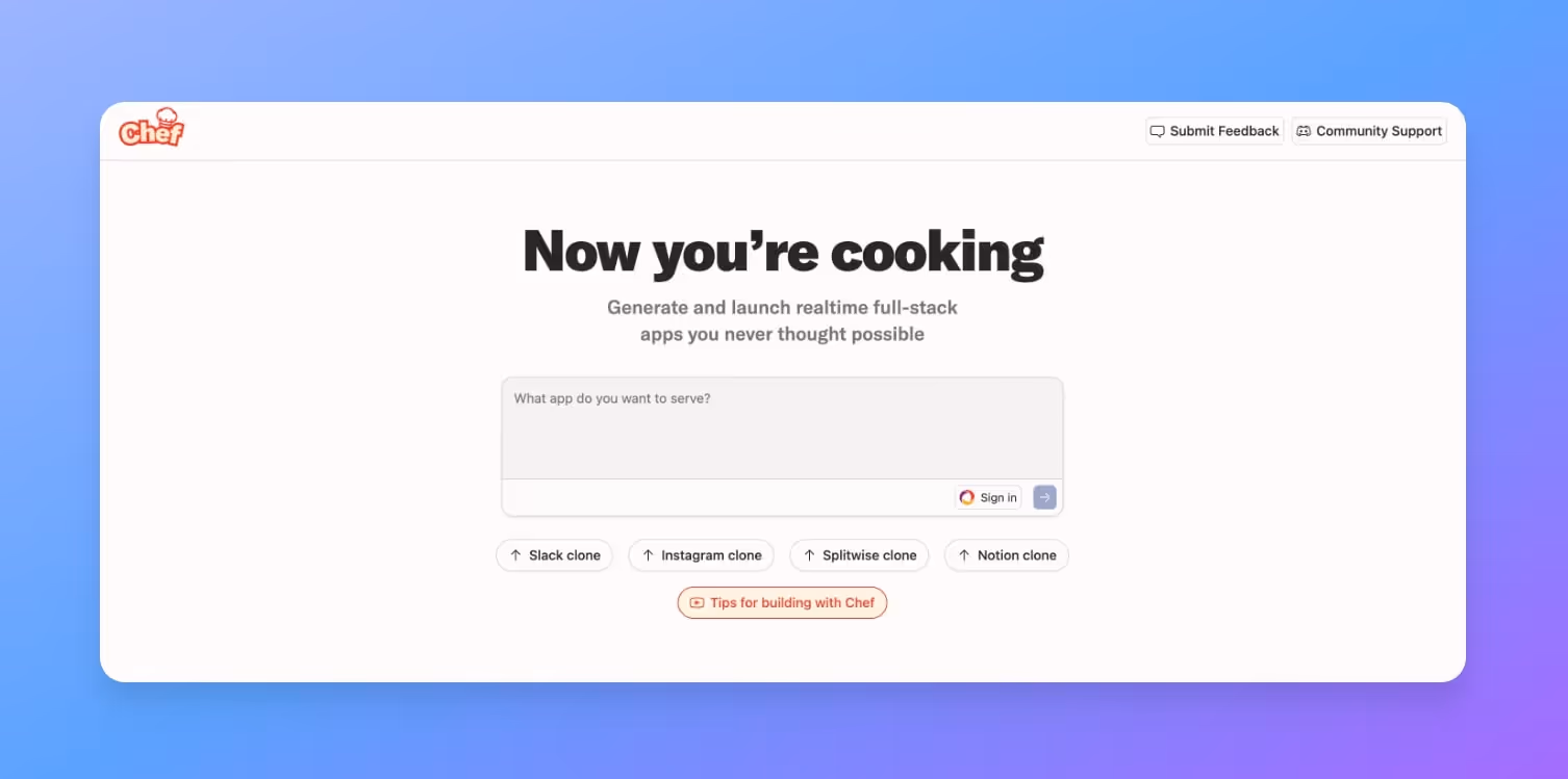 No-Code Backend - Chef