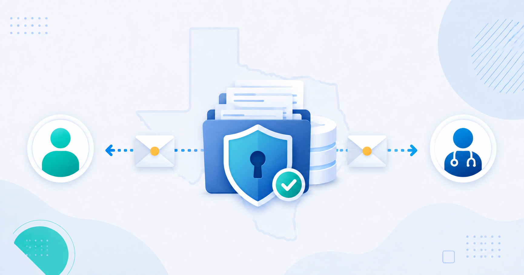 Illustration representing the TMHP data security incident and notifications to Medicaid clients and providers