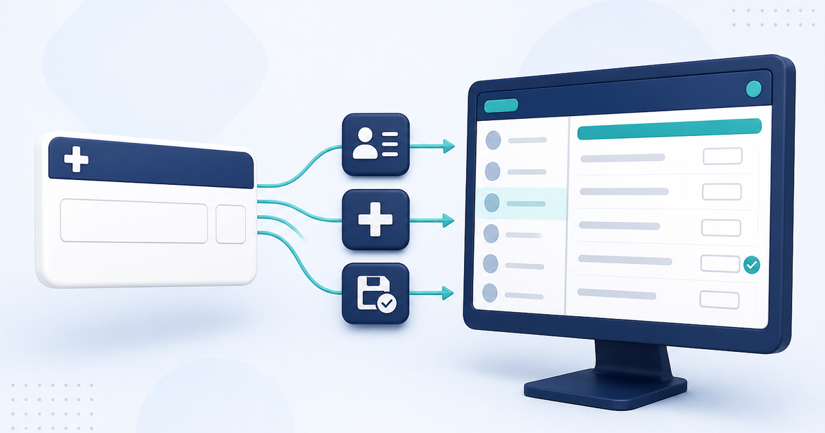 Illustration of a generic diagnosis card, a short add-and-save flow, and a generic ElderSuite-style diagnoses list with no readable client data.