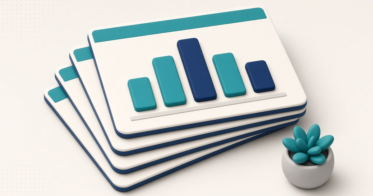 Illustration of a stack of report pages with a bar chart on top, with no readable client names, PHI, or claim numbers.