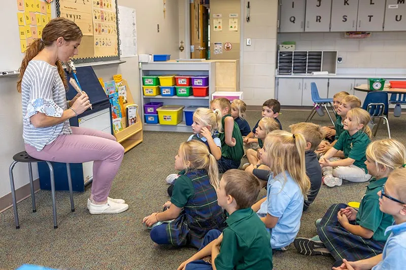 teacher reading to classroom