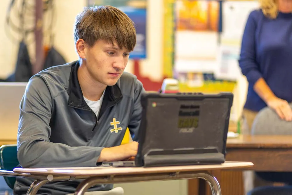 student with laptop