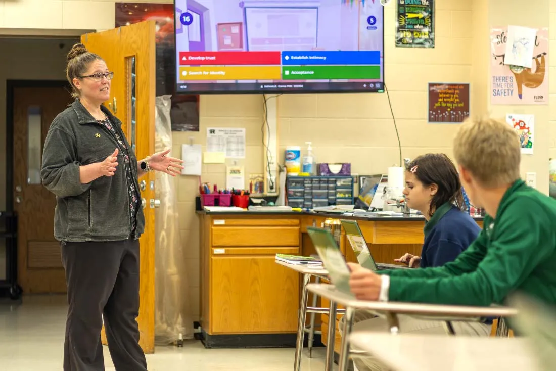 teacher in front of class