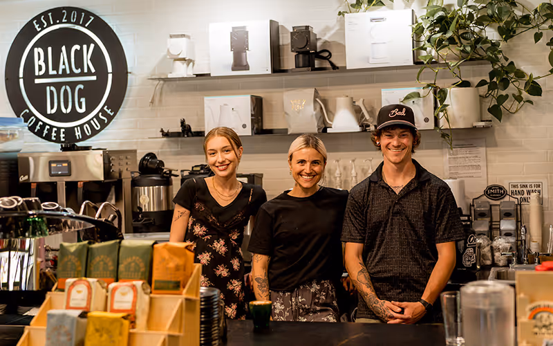 baristas behind the counter